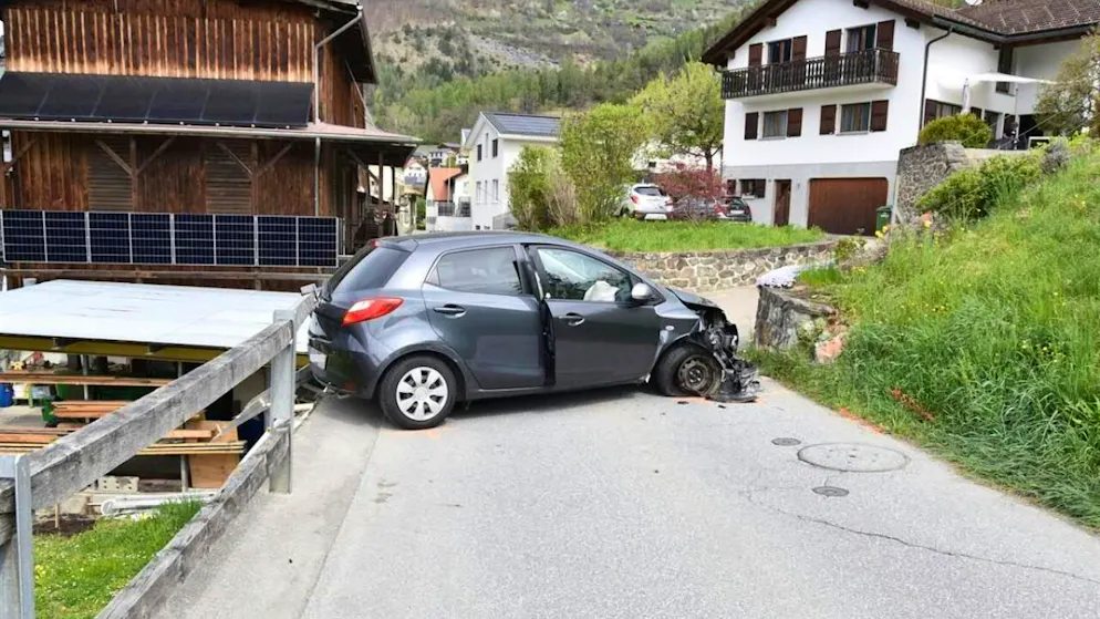 Il luogo dell'incidente nel paesino di Tomils (GR).