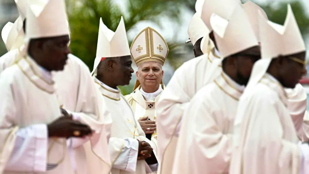 Pope Leo XIV on Sunday in Angola.