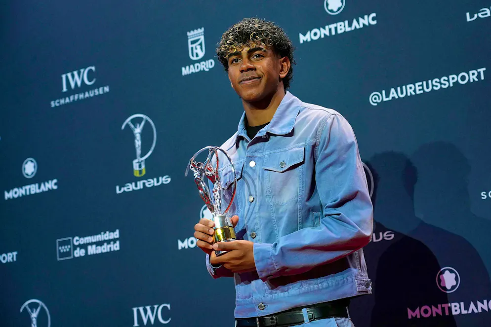 Lamine Yamal at the Laureus Sport Awards in Madrid.