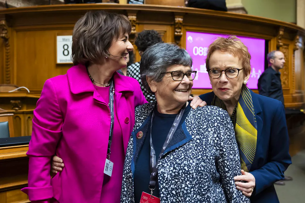 A la RTS, Mme Dreifuss souligne que l'égalité s'acquiert «pas à pas» (archives).