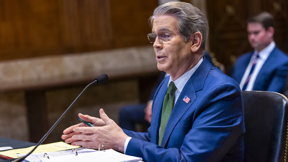 US-Finanzminister Scott Bessent am Mittwoch bei einer Anhörung vor einem Senatsausschuss in Washington.