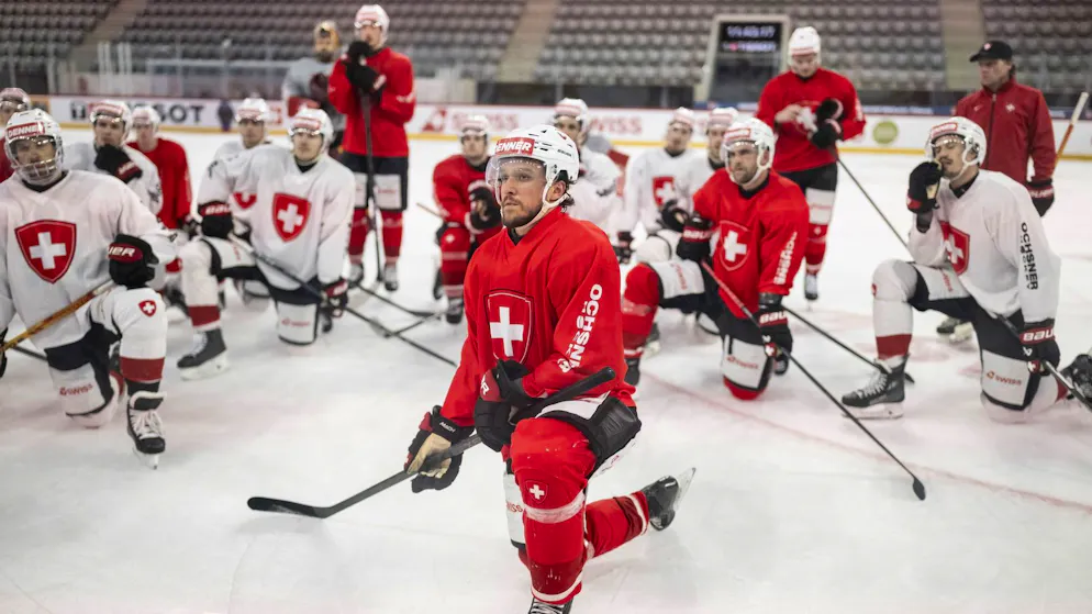 Les hockeyeurs suisses se sont entraînés mercredi à Bienne.