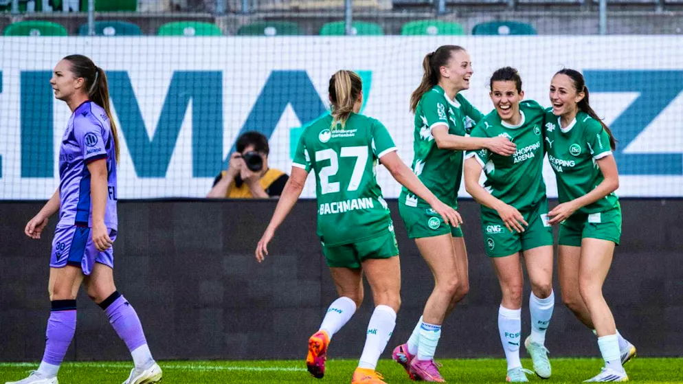 St. Gallen celebrate after scoring the winning goal in the 63rd minute