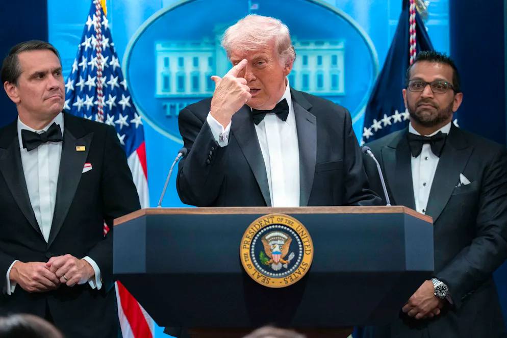 US-Präsident Donald Trump nimmt nach dem Vorfall in Washington an einer Pressekonferenz Stellung.
