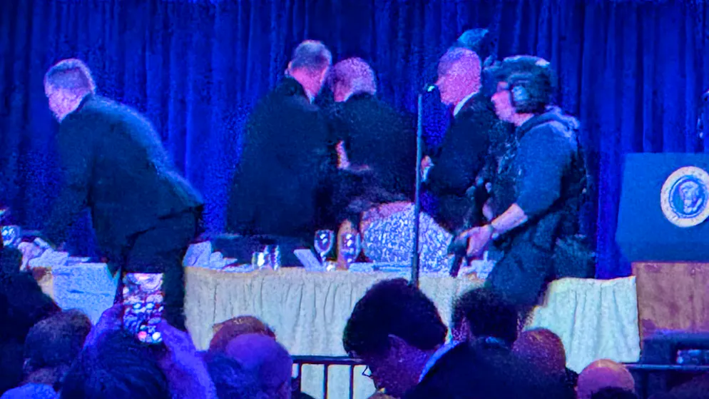 Shots fired at gala dinner. Trump: 