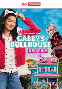 Familienfilm Gabby’s Dollhouse mit Mädchen und buntem Puppenhaus, fantasievolle Kinderwelt