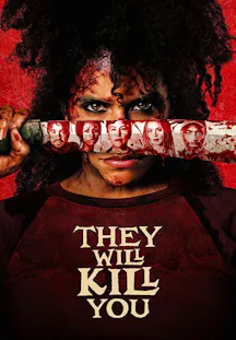 Horrorfilm They Will Kill You mit Frau und blutigem Messer, düstere und bedrohliche Atmosphäre