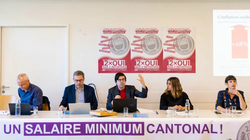 Le comité unitaire favorable au salaire minium vaudois a présenté ses arguments à la presse, lundi matin à Lausanne.