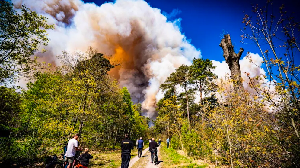 L'incendie dans l'est des Pays-Bas ravage une zone d'entraînement militaire.