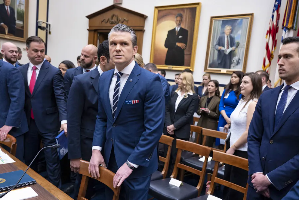 US-Verteidigungsminister Pete Hegseth bei der Anhörung vor dem Streitkräfteausschuss des US-Repräsentantenhauses.