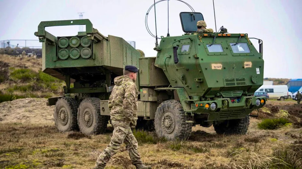 ARCHIVE - An M142 High Mobility Artillery Rocket System (Himars) during a military exercise. Photo: Bo Amstrup/Ritzau Scanpix Foto/AP/dpa/Archive image