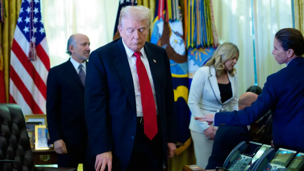 Donald Trump, qui fait notoirement grand cas de son apparence, a perdu du poids depuis qu'il a retrouvé la Maison-Blanche, passant en avril 2025, à 101 kg, contre 110 en 2019 (archives).