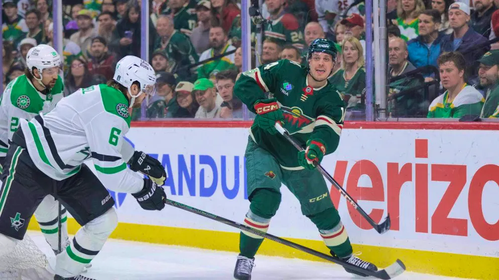 For Lian Bichsel (left with number 6) and the Dallas Stars, the playoffs are over after the first round.