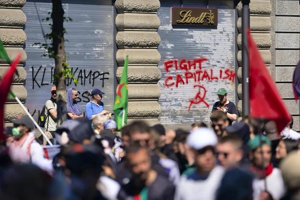 May 1, 2026. Facades were also sprayed.