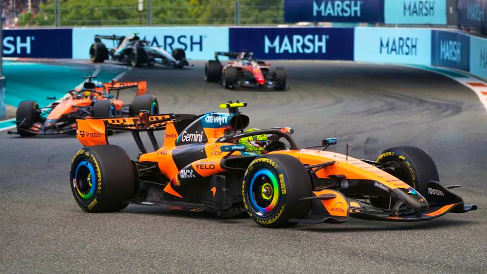 British Formula 1 world champion Lando Norris achieves a start-finish victory in the sprint race in Miami.
