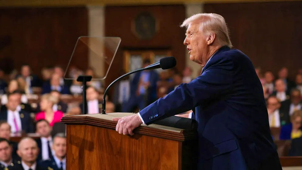 US President Donald Trump during a speech to Congress. (Archive)