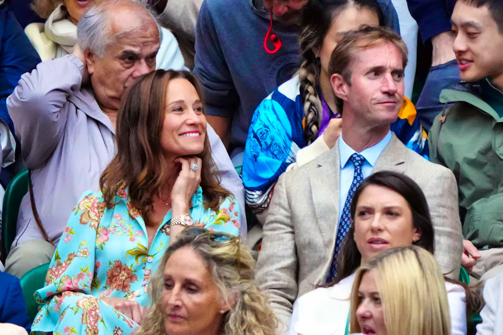 Pippa Matthews, better known as "Princess Kate's sister" and her husband James at the Wimbledon Tennis Championships on July 12, 2024. (Archive)