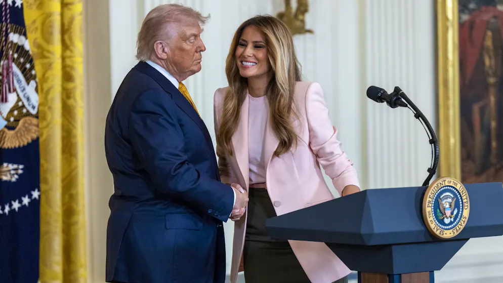 US-Präsident Donald Trump und First Lady Melania Trump am Mittwoch beim «Military Mother's Day Event» im Weissen Haus.