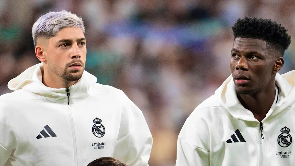Aurelien Tchouameni (right) had a row with Federico Valverde.