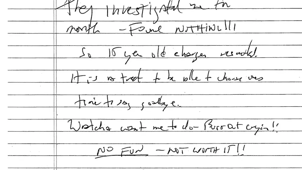 Same handwriting as on earlier note. Experts declare secret notes before Epstein's death genuine