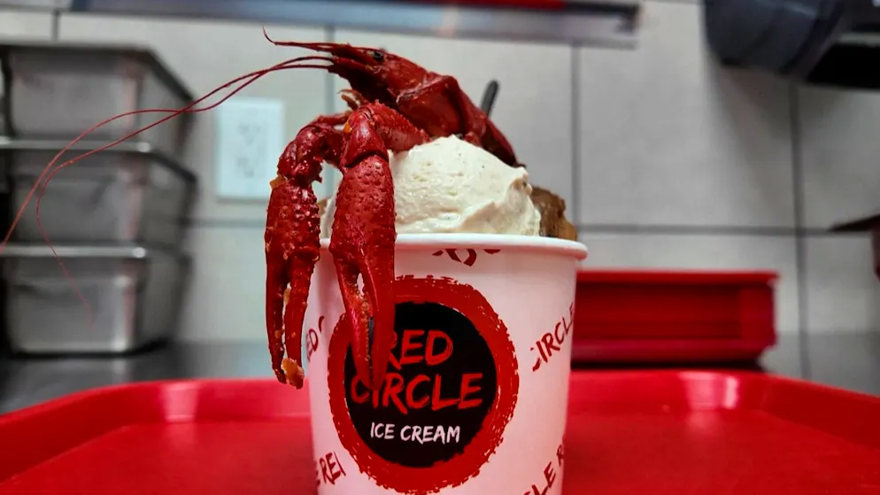 Salty and creamy at the same time. This US ice cream parlor sells crayfish ice cream