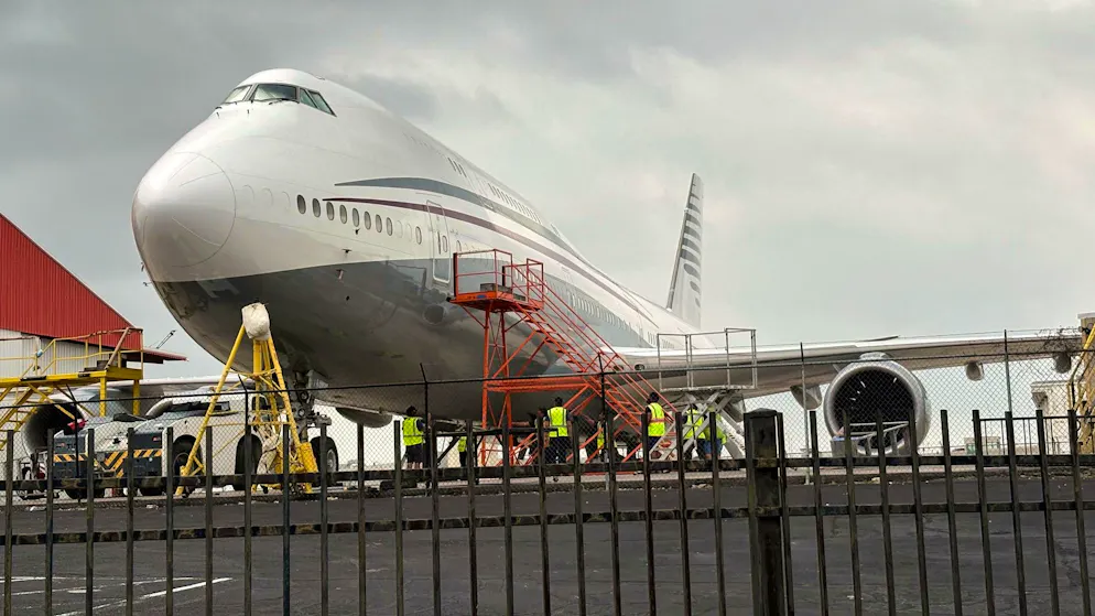Eine Boeing 747 der katarischen Königsfamilie am Flughafen in San Antonio im US-Teilstaat Texas. (Archivbild)