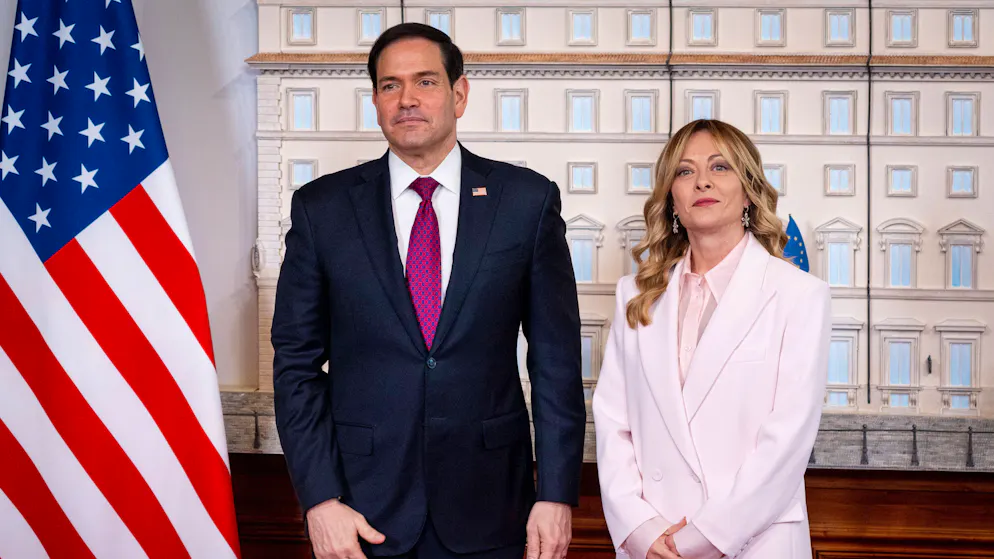 Marco Rubio a rencontré Giorgia Meloni au Palais Chigi lors d'un entretien qui a duré près d'une heure et demie.