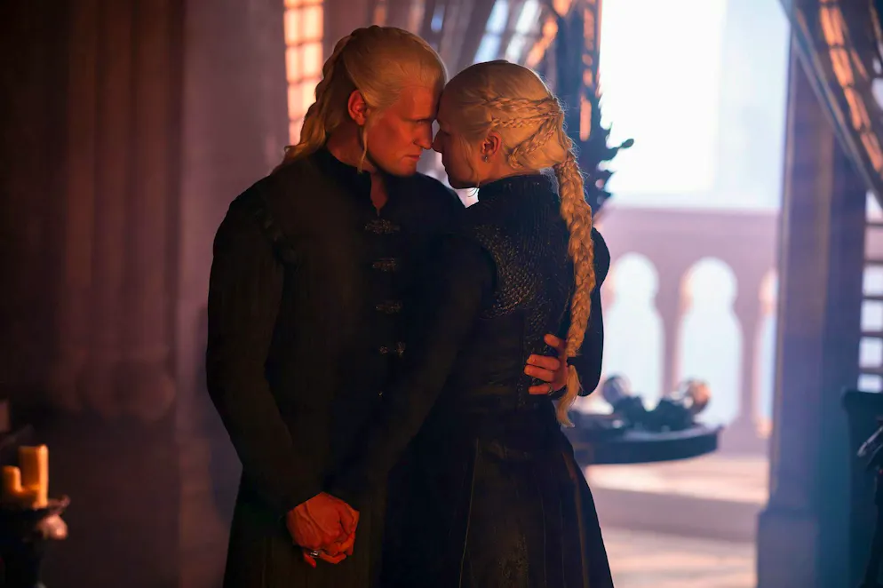 Photo gallery HOTD season 3. Daemon Targaryen (Matt Smith) and Rhaenyra Targaryen (Emma D'Arcy) are once again at the center of the brutal power struggle for the Iron Throne in season three.