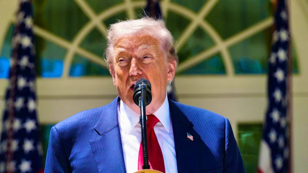 US President Donald Trump speaks in the Rose Garden of the White House in Washington. Photo: Jacquelyn Martin/AP/dpa