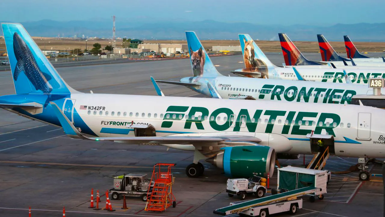 USA. Man hit by plane in Denver - engine on fire