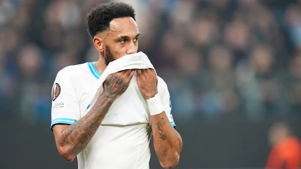 L'attaquant de l'OM Pierre-Emerick Aubameyang a été écarté du groupe marseillais.