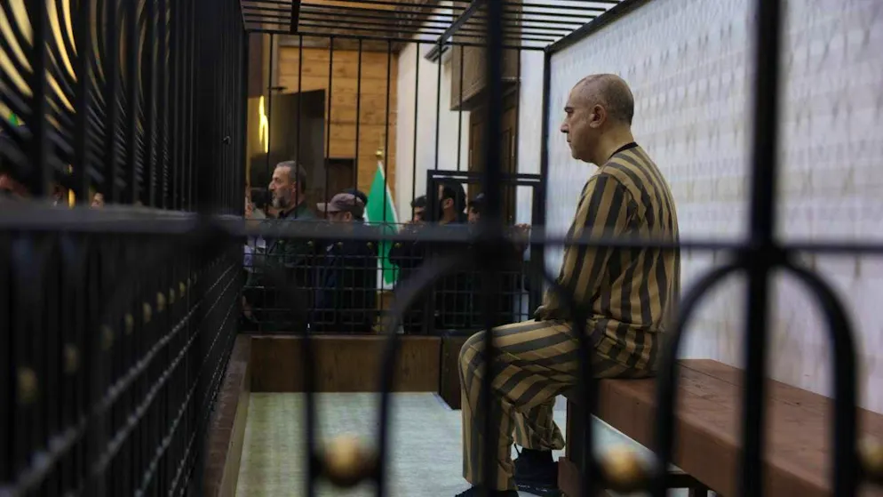 ARCHIVE - Atef Najib in a cell in the courtroom. Photo: Ghaith Alsayed/AP/dpa/Archive image