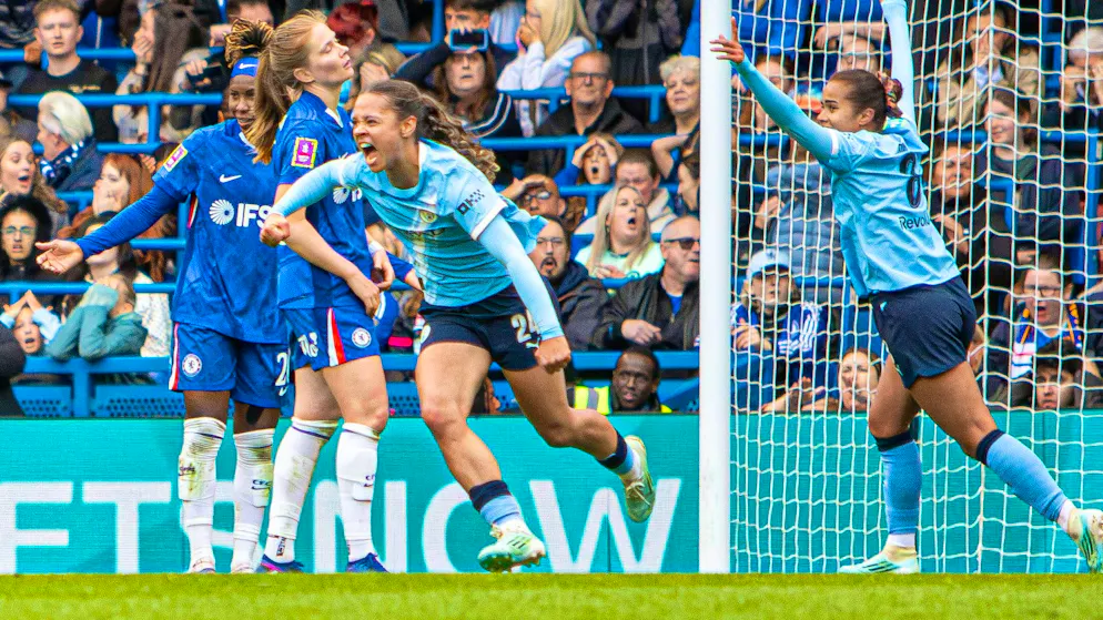 Iman Beney (left) shines for ManCity with two assists.