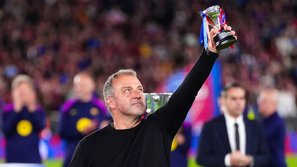 Grief and triumph. Hansi Flick's emotional title with Barça: 