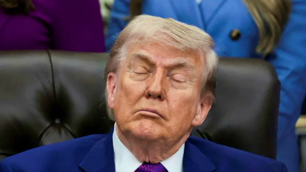 Uproar over appearance. Is Trump sleeping here in the Oval Office? White House: 
