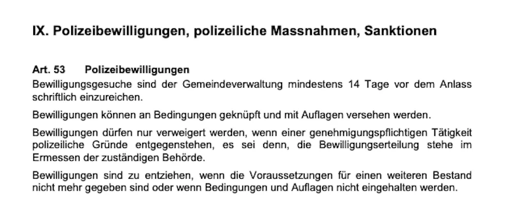 In der Polizeiverodung von 2005 gibt es zwar einen Art. 53, aber keinen Art. 53a.