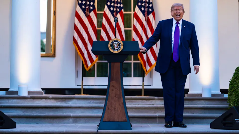 Annexionsgelüste: Donald Trump, hier am 11. Mai vor dem Weissen Haus, will sein Land grösser machen.