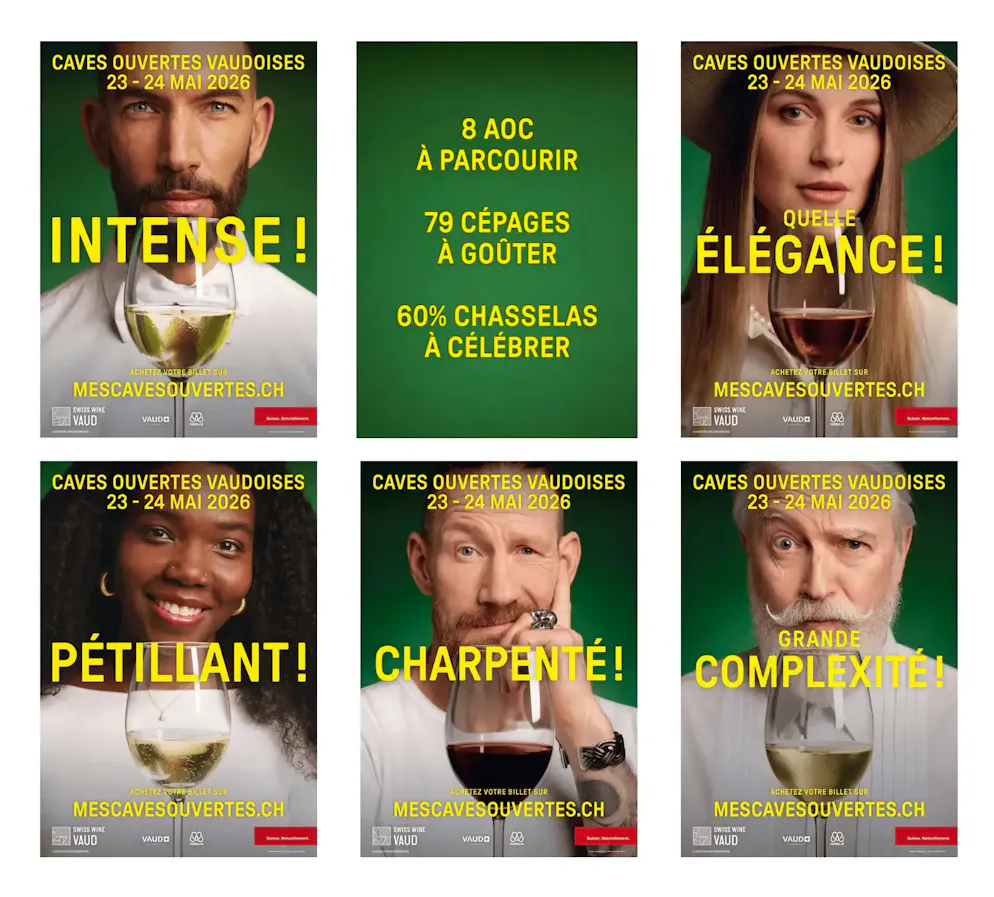 L'affiche d'une drag-queen faisant la promotion des vins vaudois a été censurée par l'Office des vins vaudois (OVV). Au lieu des six portraits proposés à la base, il n'en reste que cinq.