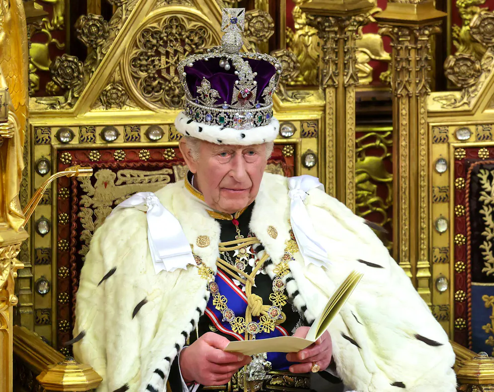Re Carlo in occasione del King's Speech, la lettura del programma di priorità legislative che il Governo di turno britannico affida al sovrano regnante.