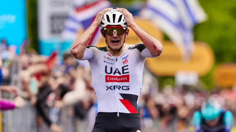 Scarred by a crash, Igor Arrieta can hardly believe his luck as the winner of the 5th Giro stage