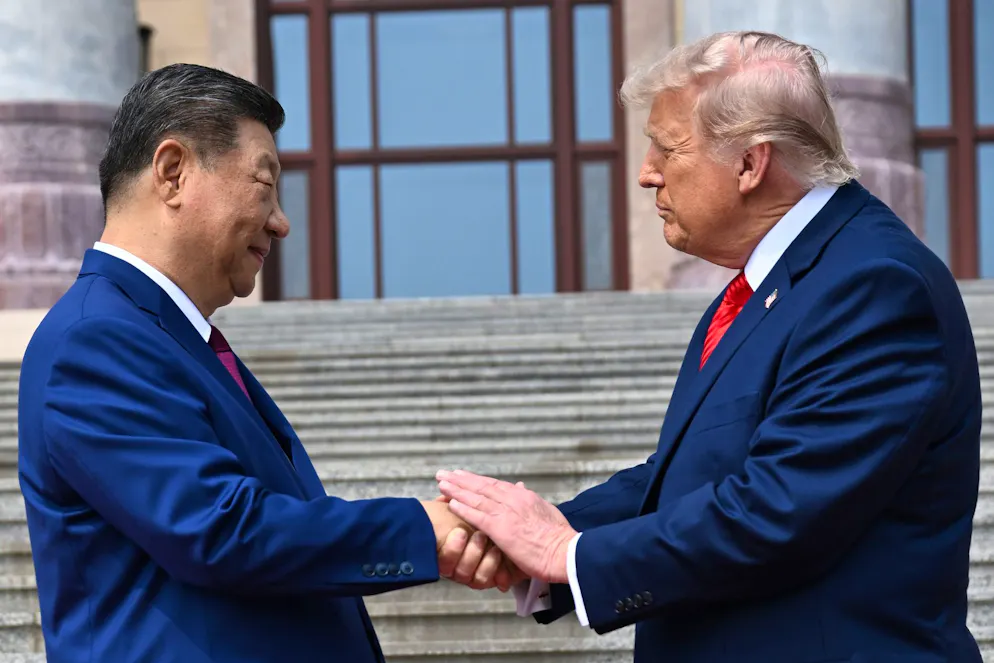 Xi Jinping e Donald Trump alla «Great Hall of the People» a Beijing, giovedì 14 maggio 2026.