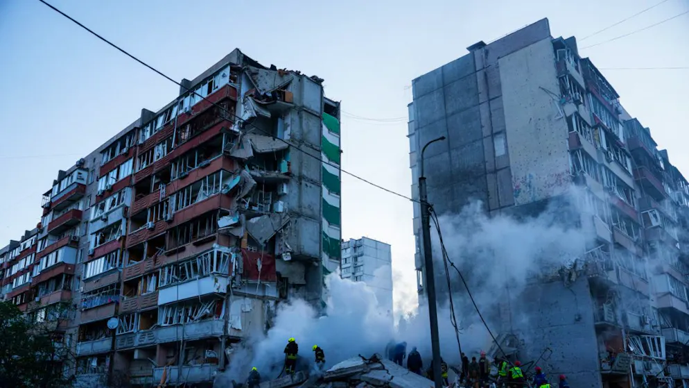 Plusieurs immeubles d'habitation ont été touchés par l'attaque de drones et de missiles russes sur Kiev.