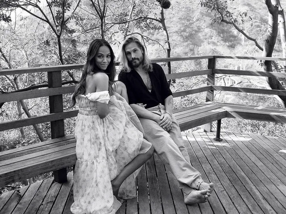 Marco Perego Saldaña con Zoe Saldaña