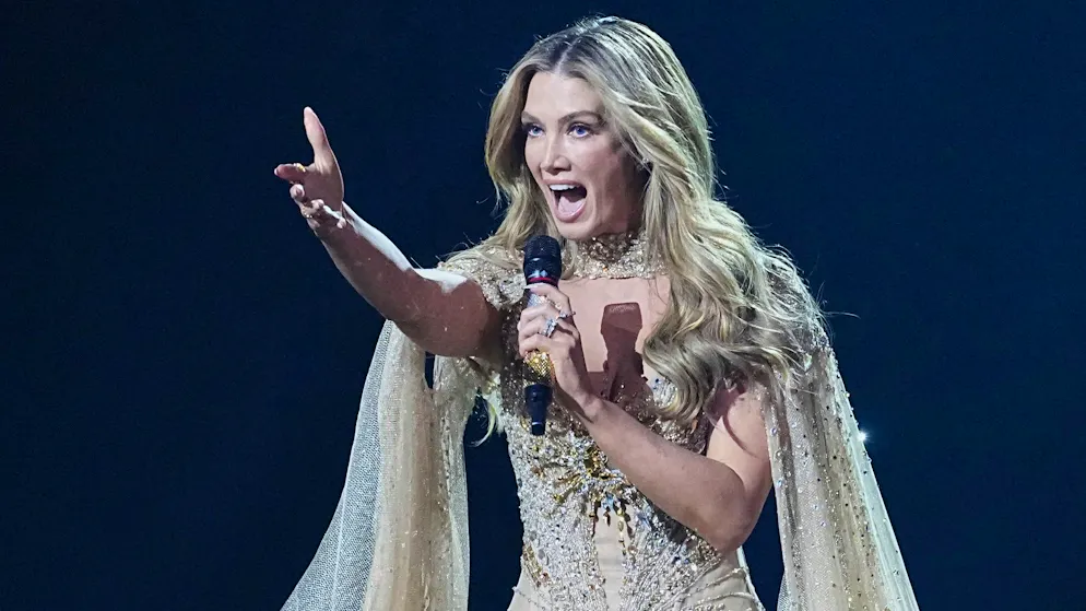 Delta Goodrem mit ihrer Power-Ballade «Eclipse» im zweiten ESC-Halbfinale am Donnerstagabend.