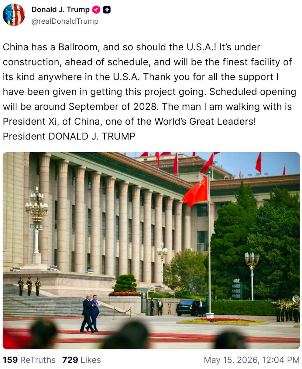 Trump's just-submitted post on Truth Social.