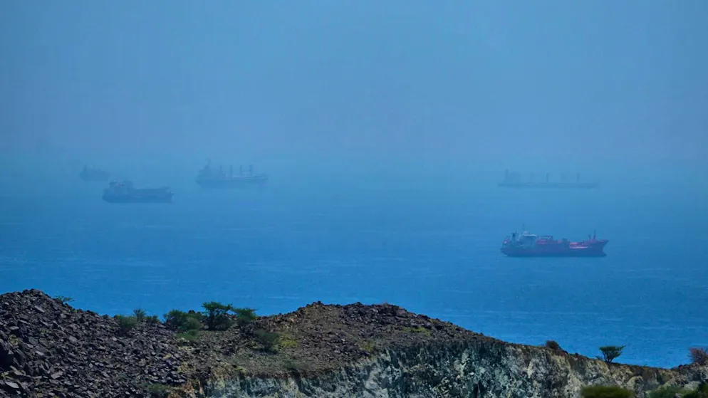 Ships are anchored in the Strait of Hormuz. (archive picture)
