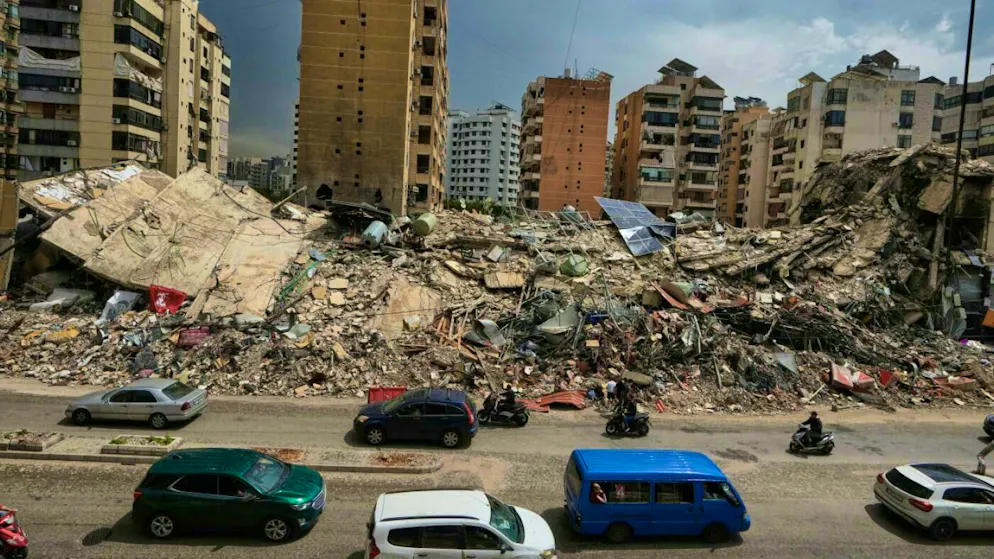Destroyed buildings in Dahija, a southern suburb of Beirut.