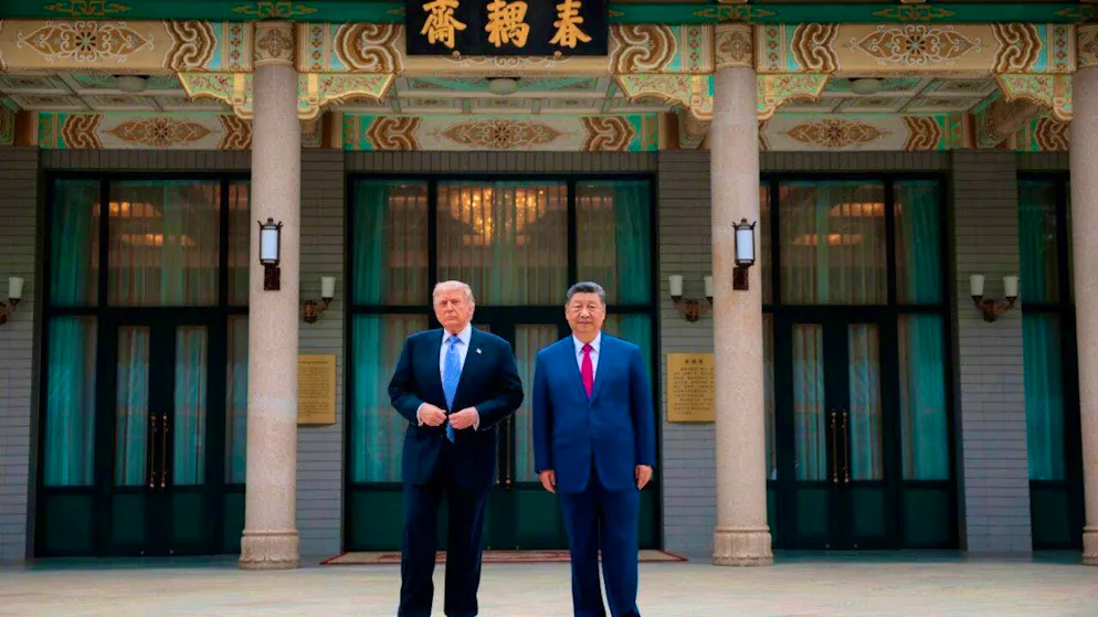 US President Donald Trump with Chinese President Xi Jinping during a visit to Zhongnanhai Garden. Photo: Evan Vucci/Pool Reuters/AP/dpa