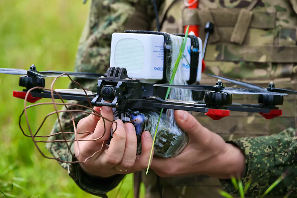 Un drone FPV (First Person View, «visuale in prima persona») russo: tipi come questo sono sempre più utilizzati.