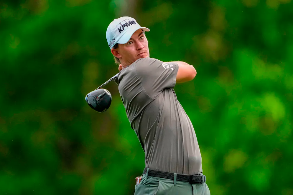 Maverick McNealy est l'un des deux leaders du PGA Championship après 2 tours.